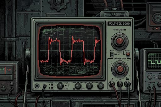 Analog oscilloscope pixel art