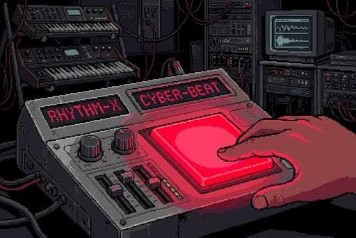 Drum machine pad pixel art